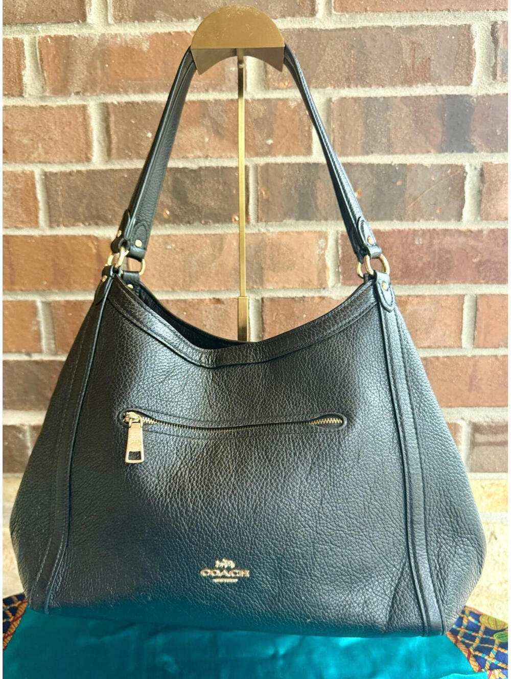 ✨👜 Coach Kristy Shoulder Bag Black Refined Pebble Leather C6231 Excellent Cond. - Picture 1 of 15